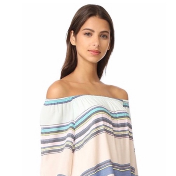 new Wildfox Couture ✰ Off Shoulder Variegated Stripe Top ✰ Light Blues ✰ Size XS - Picture 13 of 16